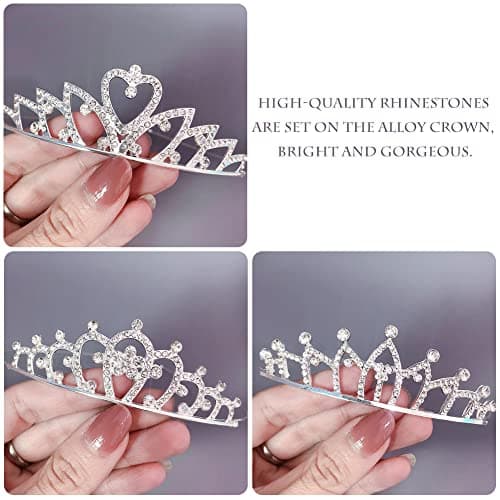 Ropniik 3 Pièces Fille Princesse Cristal Diadème Couronne Cristal Diadème Couronne Diadème Strass Cheveux Accessoires Pour Fête De Mariage Cristal Princesse Couronne Diadème Vêtements Accessoires