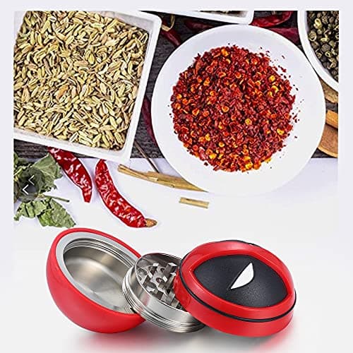 Ball Grinder Moulin à épices, Spespo Herb Moulin Broyeur Avec Pollen Catcher 2", Alliage de zinc durable, pour Herbes, Pollen, Fleurs, Emballage coffret cadeau noir