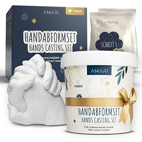 Amari® Kit d'empreintes de main 3D pour couples et la famille (Floral) – Kit d'empreintes de plâtre mains – Kit d'empreintes de plâtre main pour couple de mains - Kit d'empreintes de plâtre - Cadeau
