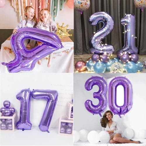 Décoration Anniversaire 12 Ans Fille - Bannière, Ballons, Topper Gâteau Violet