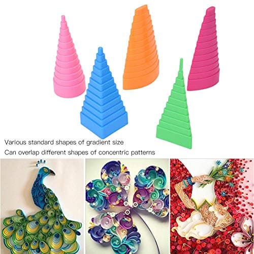 5 Pcs Quilling Formes & Designs Border Paper Quilling Border Buddy Bobbin Tower Tool 5 Forme Tours Quilling Outils Kit pour DIY Artisanat School Supplies School Supplies