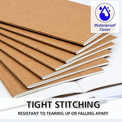 feela 8 PCS Carnet de Notes Non Ligné Couverture Kraft, Journal à Couverture Kraft Souple A5, Cahier Kraft Marron Notebook, Carnet de Notes A5 pour Etudiants pour Plans Notes, 60 Pages, 14x21cm
