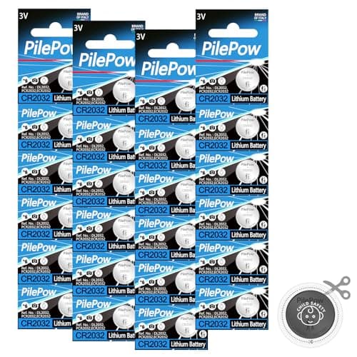 Pile CR2032 Bouton, Lot de 24 Pile Bouton CR2032 3V Ronde Plate, Haute Performance pour telecommande Portail, Porte-clés, balances et dispositifs Portables et médicaux