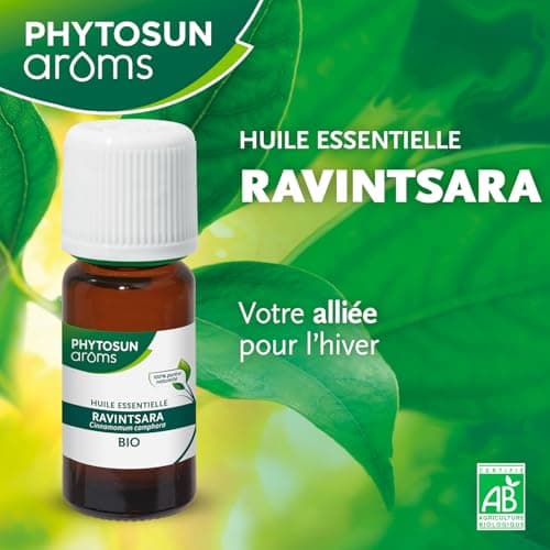 PHYTOSUN AROMS - Huile Essentielle Ravintsara Bio - 100% pure et naturelle - Votre Alliée pour l'Hiver - 5ml