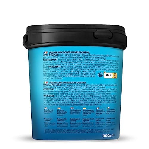 Bodylab24 Pre-Workout Booster Orange 300g, Boisson énergétique pré-entraînement, 136mg de caféine, taurine & extrait de guarana, acides aminés essentiels BCAA et bêta-alanine, arginine, citrulline