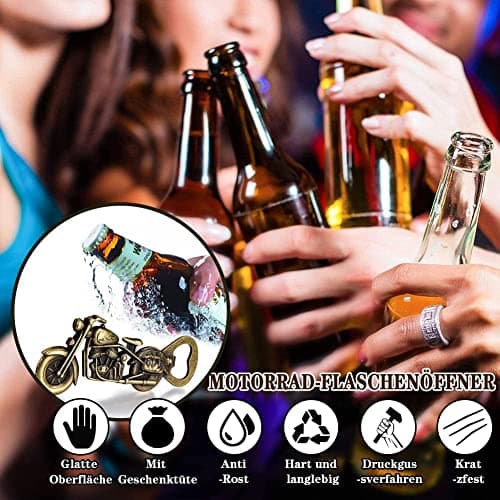 LKKCHER Décapsuleur de Bière Vintage en Forme de Motocyclette, Cadeau pour Homme, Cadeau Papa, Cadeau de Fête des Pères, Cadeau Noel Cadeau Anniversaire Homme pour Lui Papa Petit Ami Mari Grand-Père