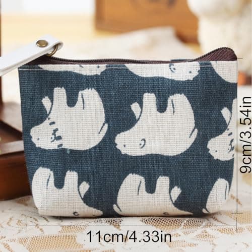 Mini Porte Monnaie en Toile,4 Pièces Mignon Petit Pochette Portefeuille avec Fermeture Eclair,Coin Porte Monnaie Enfant,Mini Porte Monnaie pour Rouge à Lèvres,Pièces,Carte de Crédit,Clés-Style B