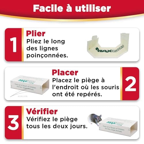 Catchmaster 72MAX Piège à Souris - 10 Pièges Colle Souris - Plaque Collante - Plaque Glue Souris - Attrape Souris - Grande Taille - Pieges à Souris Efficaces