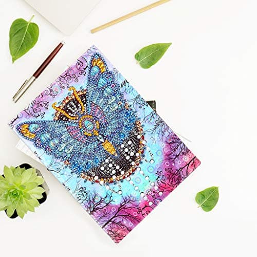 Carnet de Notes Papillons Vierges Broderie Spéciale au Point de Croix pour Filles Journal Intime A5 Carnet de Croquis Livre Secret Fille Cadeau d'anniversaire 50 feuilles 120 pages