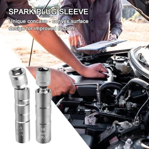 2 Pièces de Cle a Bougie, Douille Bougie 14mm / cle a Bougie 16mm, Outil de Démontage de Bougies, Douille à Bougie Pivotante à Paroi Mince 12 Pans 3/8 Pouces CR-V, Outil Spécial pour Automobiles