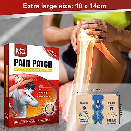 Patch Anti Douleur,20 Pcs Patch éLastique à Quatre CôTéS Patch Anti Douleur pour le cou, les épaules, la taille et les jambes Soulager les Douleurs Articulaires et Musculaires
