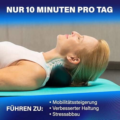 Healthfix® Neckfix - Extenseur de cou orthopédique avec instructions en allemand - Soulagement de la nuque en cas de tension du cou - Protection contre les douleurs au cou (noir)