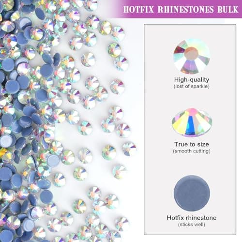YHMQ DU Hotfix strass en vrac 10,000 cristal Hotfix strass pour artisanat vêtements bricolage décoration ClearAB SS10 2.7-2.9mm