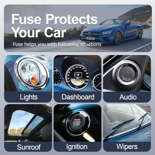 JOREST 60Pcs Fusible Voiture Set pour Voiture/RV/Camion/Moto (2A 3A 5A 7.5A 10A 15A 20A 25A 30A 35A 40A) -30 Mini Fusible Auto + 30 Moyenne Fusible Automobile + 1Extracteur