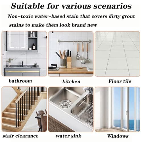 Topspitgo Stylo Joint Carrelage Marqueur pour Joints de Carrelage de Sol Salle de Bain et de Cuisine Murs pour Rénovation Restauration (BeigeBlanc)