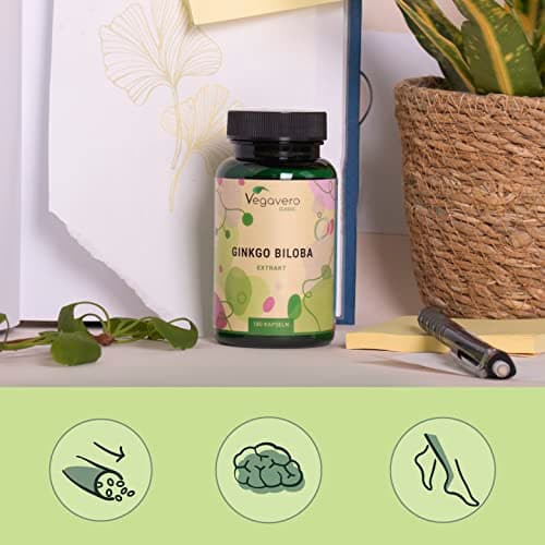 Ginkgo Biloba | Extra Fort : 6000mg | Mémoire + Circulation Sanguine | 180 Gélules | Unique : 24% Glycosides de Flavone + 6% Lactones Terpéniques | Vegan & Sans Additifs | Vegavero®