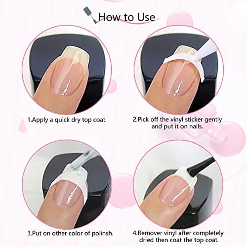 Pwsap Autocollants Ongles Français, Auto-Adhésifs Autocollants de Manucure Blanc, 24 Feuilles Autocollants Tips Guide Ongles Français Pour Manucure Décoration, Vagues, Lune, étoiles, formes d'amour