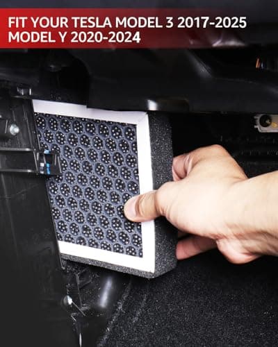 BASENOR Tesla Model 3 Model Y filtre à air de cabine HEPA filtre de remplacement charbon actif Tesla accessoires ensemble de 2 2019-2024