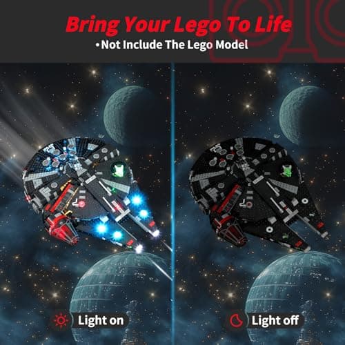 BRIKSMAX 2.0 Kit d'éclairage LED pour Lego Le Faucon Noir – Éclairage LED innovant compatible avec Lego Star Wars 75389 – Ensemble Lego non inclus