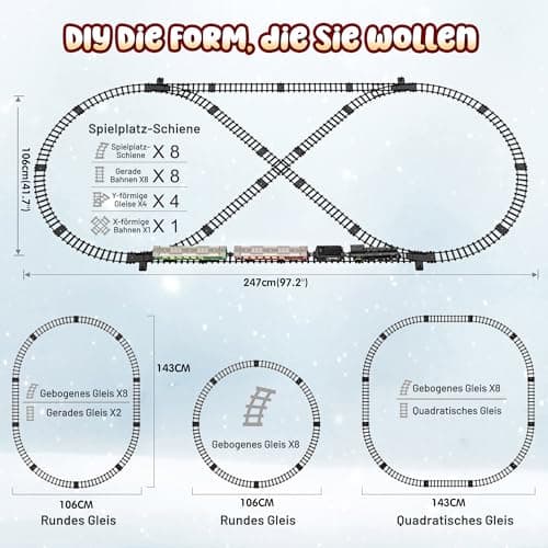 Hot Bee Train Electrique Enfant, Petit Train de Noël Électrique pour Sapin avec Télécommande