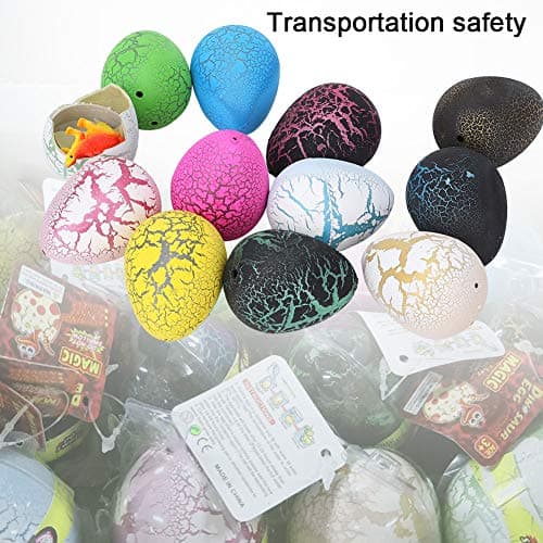 12 pcs oeuf de dinosaure éclosant jouet, oeuf de dinosaure fissuré coloré jouet gonflé oeufs de Pâques jouet éducatif cadeau pour enfants enfants(Oeuf d'incubation de dinosaure)