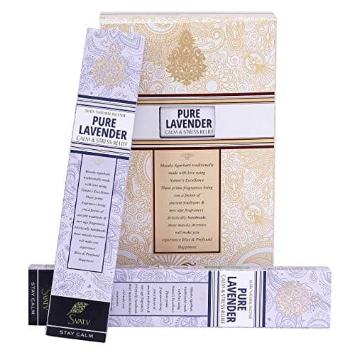 SVATV Bâton d'encens Lavande Incense Stick avec Lot de 2 encens pour méditation, Yoga, Spirituel, – 15 g x 2 | 30g | 1,05 oz