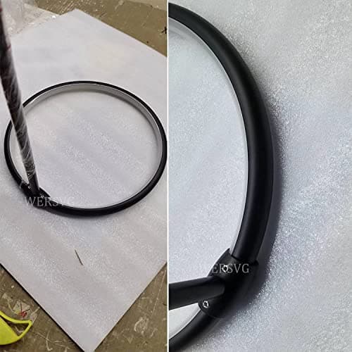 Plafonnier LED Plafonnier moderne en anneau noir, dimmable 3000K-6500K avec télécommande Lampe de chambre à coucher pour le salon Chambre à coucher Bureau Salle à manger (5 anneaux)