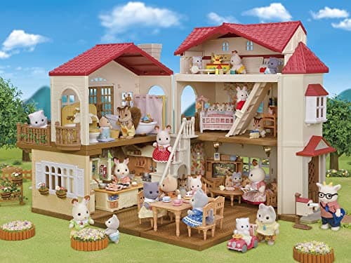Sylvanian Families - La grande maison éclairée et sa pièce secrète - Maison avec + 10 accessoires - Plongez dans l'univers de la famille Sylvanian - Figurines miniatures - Jouet enfant 3 ans - 5716