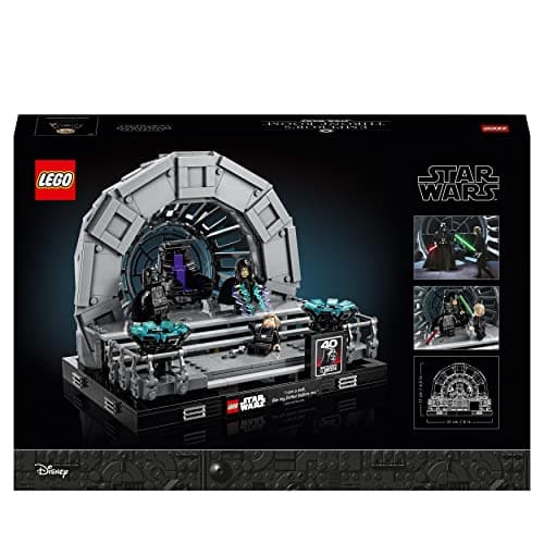 LEGO Star Wars Diorama de la Salle du Trône de l’Empereur - Maquette à Construire - Retour du Jedi 40e Anniversaire avec Minifigurines des Personnages culte Luke Skywalker et Dark Vador 75352