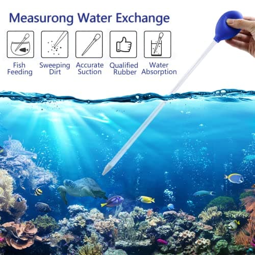 40 CM Coral Feeder 2 Escarpins de Couleurs Différentes Changeur d'eau pour Aquarium Réutilisable,Convient pour Aquarium, Accessoires D'aquarium(Noir et Bleu)