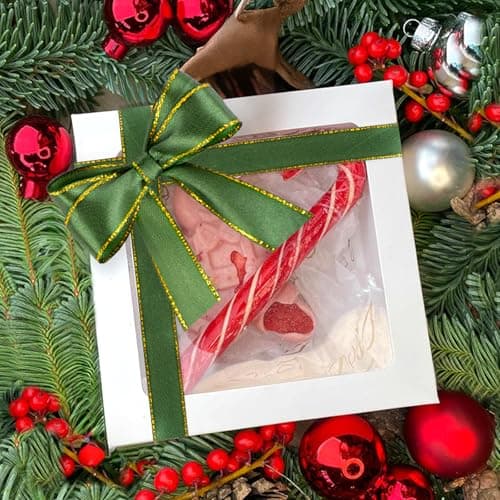 jijAcraft Ruban de Satin Noël 20 mm, Ruban de Noël Rouge et Vert Phnom Penh, 44 m Ruban Cadeau Ruban en Tissu de Noël Ruban décoratif - pour Noël, décoration artisanale et emballage cadeau