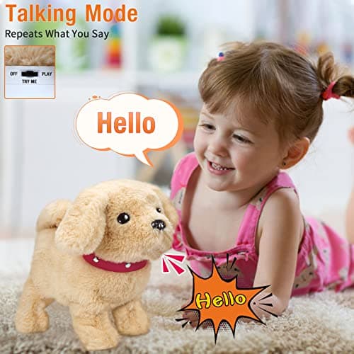 Koonie Jouets pour Chiens de Marche pour Enfants, Chiens électroniques interactifs, Marche Parlant, aboyant, Chant, Robot, Chiot, Jouet pour Chien, Cadeaux pour Filles et garçons de 2, 3, 4, 5 Ans