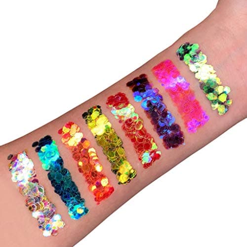 Paillettes rondes irisées par Moon Glitter (Paillette Lune) – 100% de paillettes cosmétique pour le visage, le corps, les ongles, les cheveux et les lèvres - 3g - Bleu