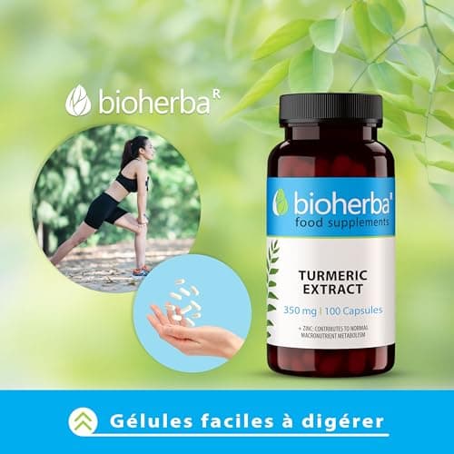 Curcuma Gélules 350 mg - 100 pcs : Antioxydant Puissant et Soutien Articulaire par BIOHERBA