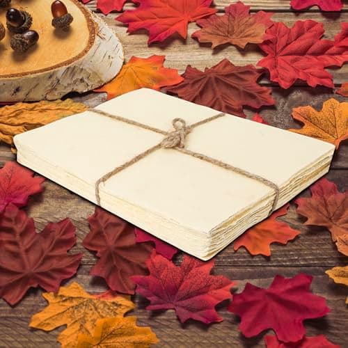 OVERDOSE Deckle Edge Paper – Lot de 50 feuilles de coton faites à la main – Peintures, dessins, lettres, papeterie – Épais 200 g/m2 – Taille 20,3 x 15,2 cm