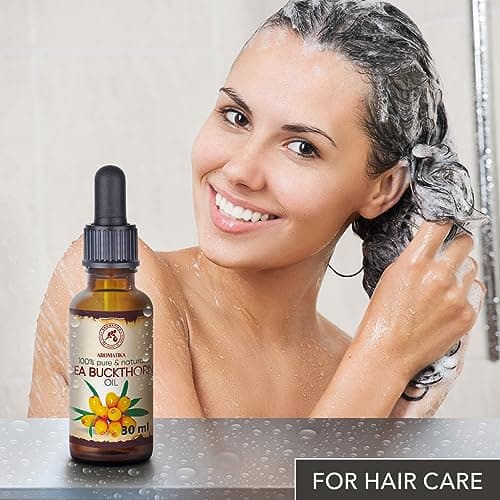 Huile Argousier 30ml avec Compte-Gouttes - Hippophae Rhamnoides Oil - Pure & Naturelle - Sea Buckthorn Oil - Soins du Corps & Visage - Cheveux - Huiles pour Beauté et Santé