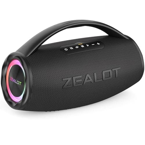 ZEALOT Enceinte Bluetooth, 80W Haut - Parleur Bluetooth avec Boost Bass, étanche ipx6, lumière LED, Banque d'alimentation, Bluetooth 5.2, extérieur, Camping Haut - Parleur Bluetooth