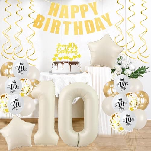 Décoration 15 ans anniversaire Beige Deko, 15 ans anniversaire Crème Blanc Or Fille Garçon, Ballons 15 ans anniversaire Beige Or, 15 ans anniversaire Boho Party Deko, Beige Or Ballon 15 ans