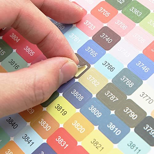 JAWSEU Autocollants de Numéro de Couleur, Étiquettes de Peinture Au Diamant avec Numéros Diamond Painting Accessoires Pastille de Couleur Autocollant pour Boîte de Rangement Diamant