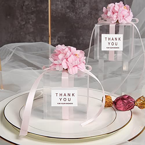 HENGBIRD 50 PCS 5 x 5 x 5 cm Boîte Cadeau Transparente Clear Boîtes de faveur de Mariage Petit Cube Emballage Cadeau Boite Boîtes à Gâteaux Pour le Mariage Boîte de Cotillons, fêtes, anniversaires