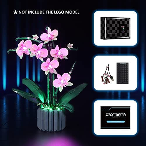 YEABRICKS LED Lumière pour Lego-10311 Creator Orchid Modèle de Blocs de Construction (Ensemble Lego Non Inclus)