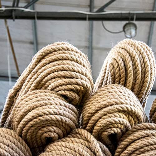 DQ-PP Corde en Jute | 5m | 46mm d'épaisseur | Naturel Fil de Jute | Ficelle de Jute | Naturelle Deco Cordelette Balancoire Jardin