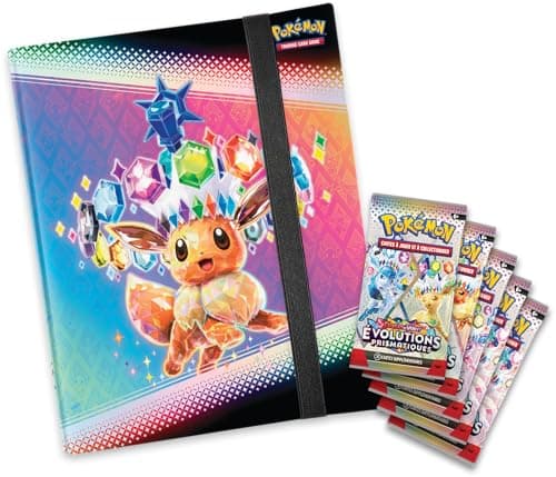 JCC Pokémon : Collection classeur Écarlate et Violet – Évolutions Prismatiques (classeur à 378 Pochettes et 5 boosters)