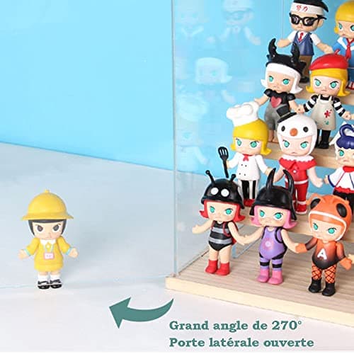 Nynelly 5 Niveaux Vitrine pour Collection Vitrine Acrylique Boîte De Rangement Organisateur Cube, Vitrine Antipoussière pour Funko Pop Figures Jouets De Collection, Blanc, 12.6" L x 11.8" W x 12.8" H