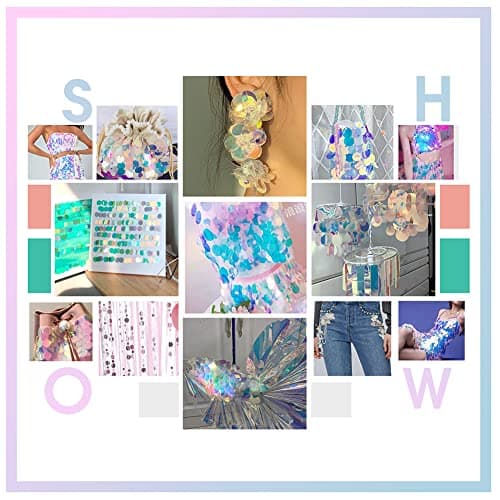 PH PandaHall 240g Grandes Paillettes pour L'artisanat, 8 Couleurs Paillettes Rondes Plates PVC Paillettes et Paillettes Lâches pour Broderie Applique Tricotage Artisanat et Embellissement