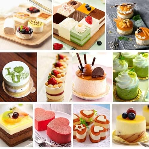 Whcctl 6 Pièces Anneaux à Dessert Carrés, Cercle a Patisserie De 8cm, Cercle à Patisserie en Acier Inoxydable, Moules à Mousse Carré De Cuisson, pour Gâteau Mousse Dessert Biscuits(Carré)