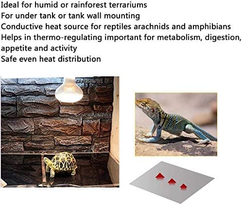 Tapis Chauffant Reptile, PeSandy 28x15CM Tapis Chauffant Terrarium Réglable avec Contrôle De La Température pour Reptiles -Tortue, Serpents, Lézards, Geckos, Araignées -Tapis De Sécurité Pour Aquarium