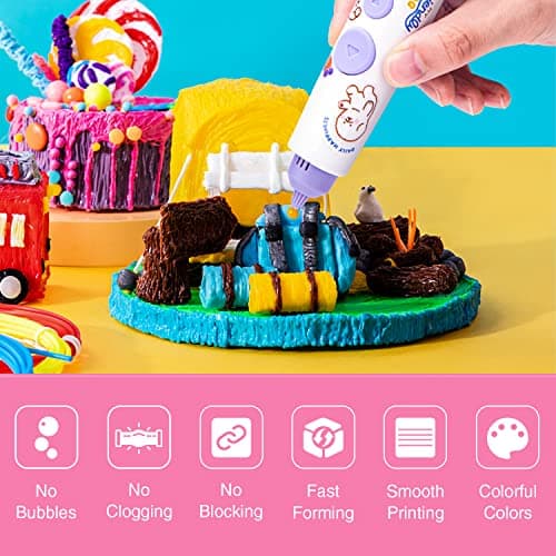 Fil Stylo 3D Pla, Recharge Stylo 3D 1.75mm, 5M Chacun-3D Pen Filament 20 Couleurs pour Enfants et Adultes, Filament Accessoire de Stylo 3D pour ODRVM, Tecboss, Lovebay et Stylo D'imprimante 3D