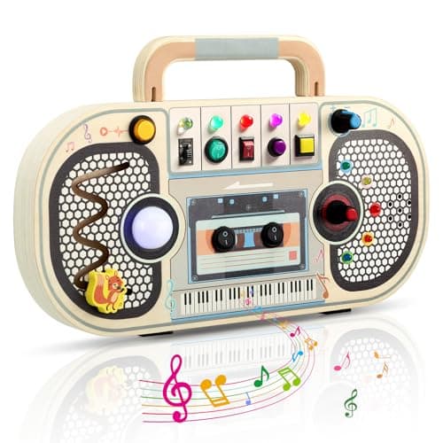 Ovshnrr Montessori Busy Board, Tableau Montessori Magnétophones Planche d'activités, Interrupteur de Circuit LED Jouets Sensoriels, pour Motricit Enfant Parcours de 1 à 3 Ans