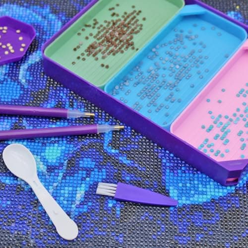 SENHAI Lot de 37 accessoires d'art diamant 5D, kit d'outils d'art diamant avec plateau de colle, argile, stylos d'art diamant, plateau de tri des perles pour peinture au diamant, loisirs créatifs